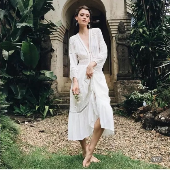 Dresses & Skirts - Cotton lace Boho Beach Cover up/kaftan/dress